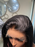 Black straight frontal wig
