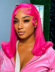 Pink bob wig