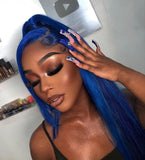 Blue Straight lace frontal wig