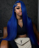 Blue Straight lace frontal wig