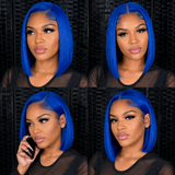 Blue Bob Wig