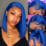 Blue Bob Wig