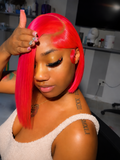 Pink bob wig