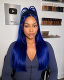 Blue Straight lace frontal wig